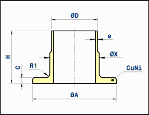 inner flange - 10 bar - DIN 86037