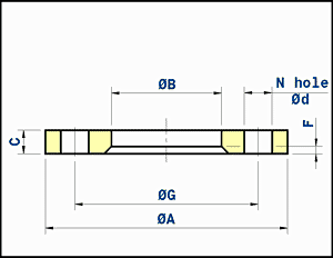 outer flange - 10 bar - ISO NP10 in carbon steel - galvanized or epoxy coated