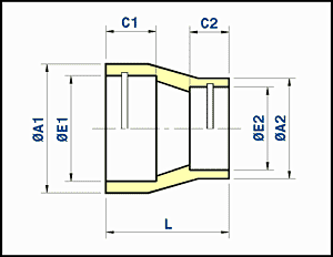 reducing coupling - socket welding or capillary ends