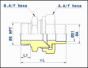 male union connector - socket welding or capillary ends x male thread