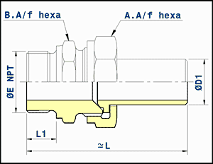 male union connector - butt welding ends x male thread