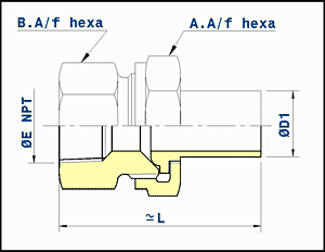 female union connector - butt welding ends x female thread
